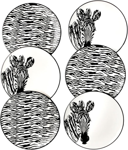 Piatti Naturali Ceramic Plates Set of 6, 8.3", Microwave and Dishwasher Safe, Scratch Resistant.