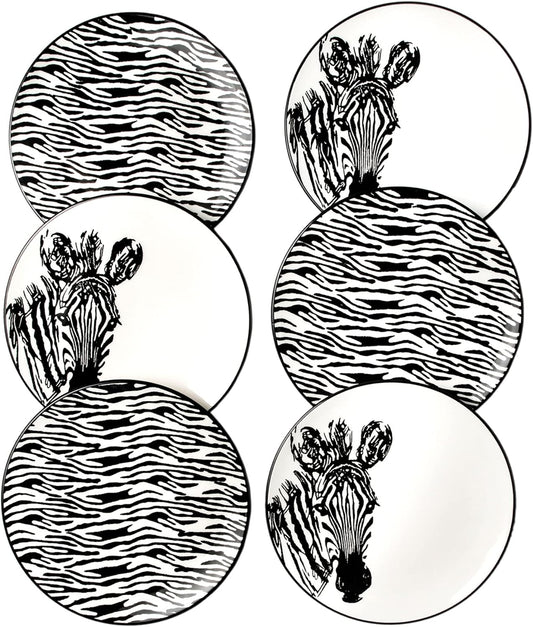Piatti Naturali Ceramic Plates Set of 6, 8.3", Microwave and Dishwasher Safe, Scratch Resistant.