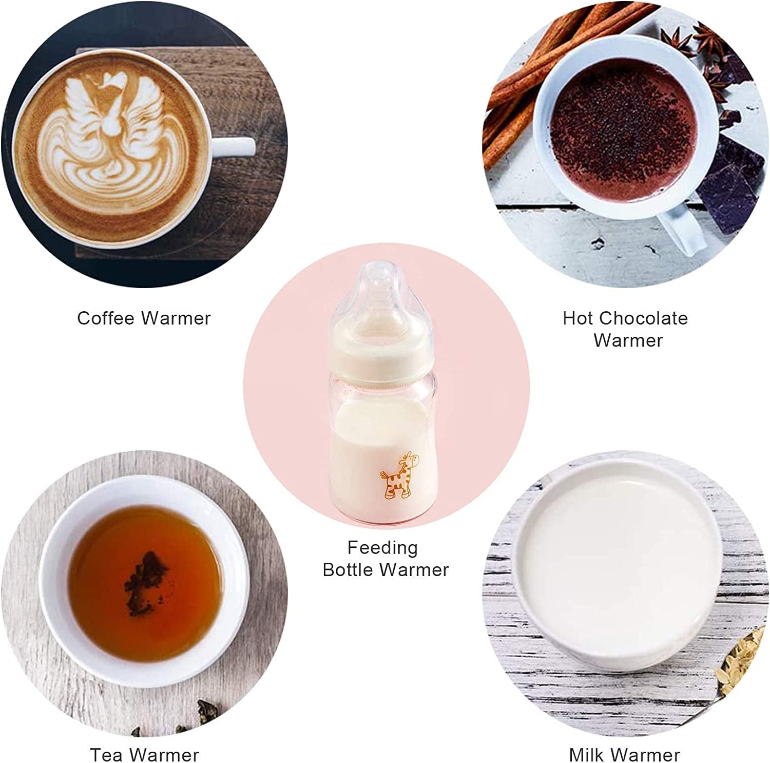 Smart Mug Warmer,  Coffee Mug Warmer for Desk with Auto Shut Off, Coffee Cup Warmer for Coffee Milk Tea, Candle Warmer (Pink-No Mug)