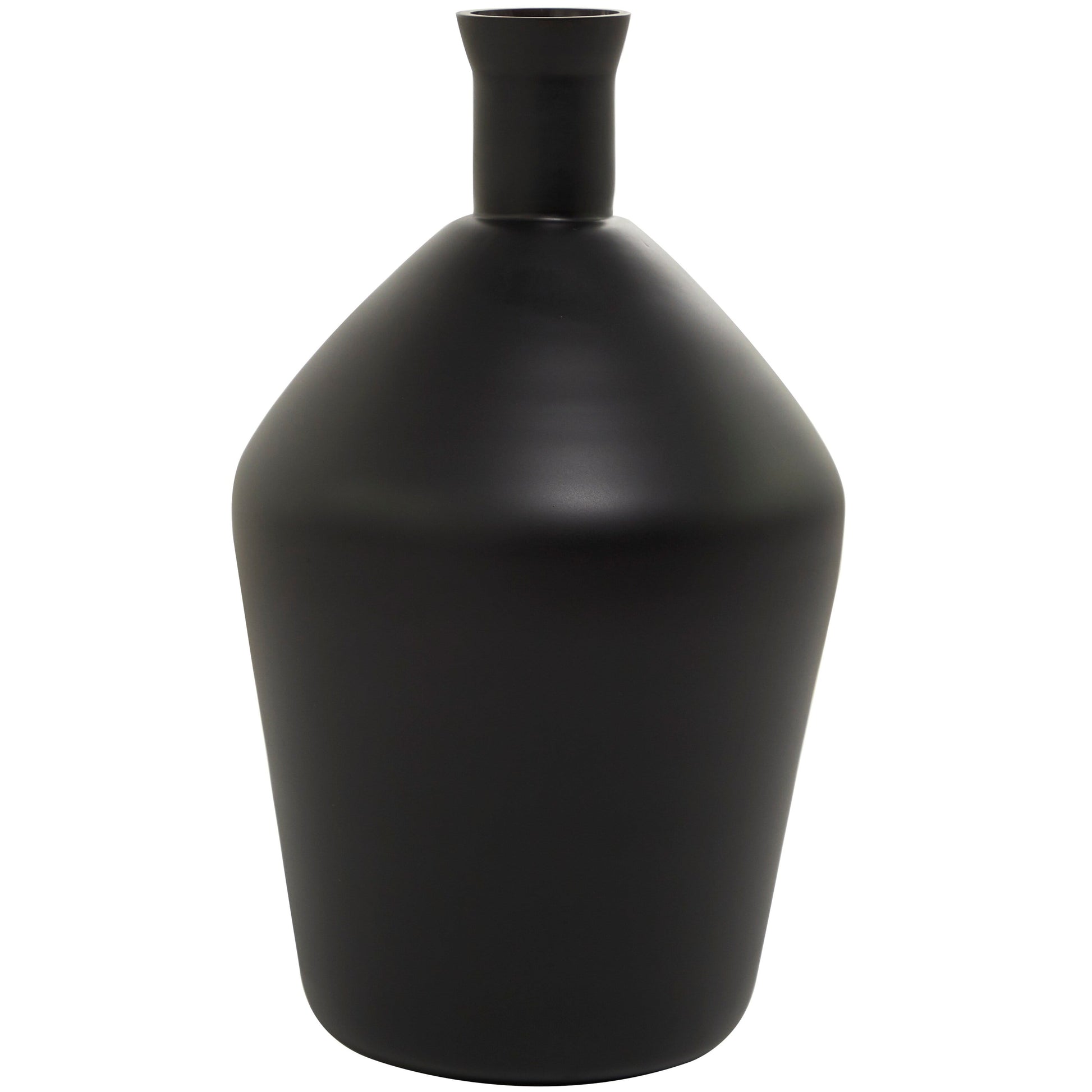 Black Glass Vase - 9"W, 15"H
