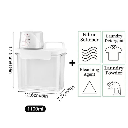 2300Ml Detergent Powder Storage Box Refillable Airtight Laundry Detergent Dispenser Softener Bleach Storage Container with Lids