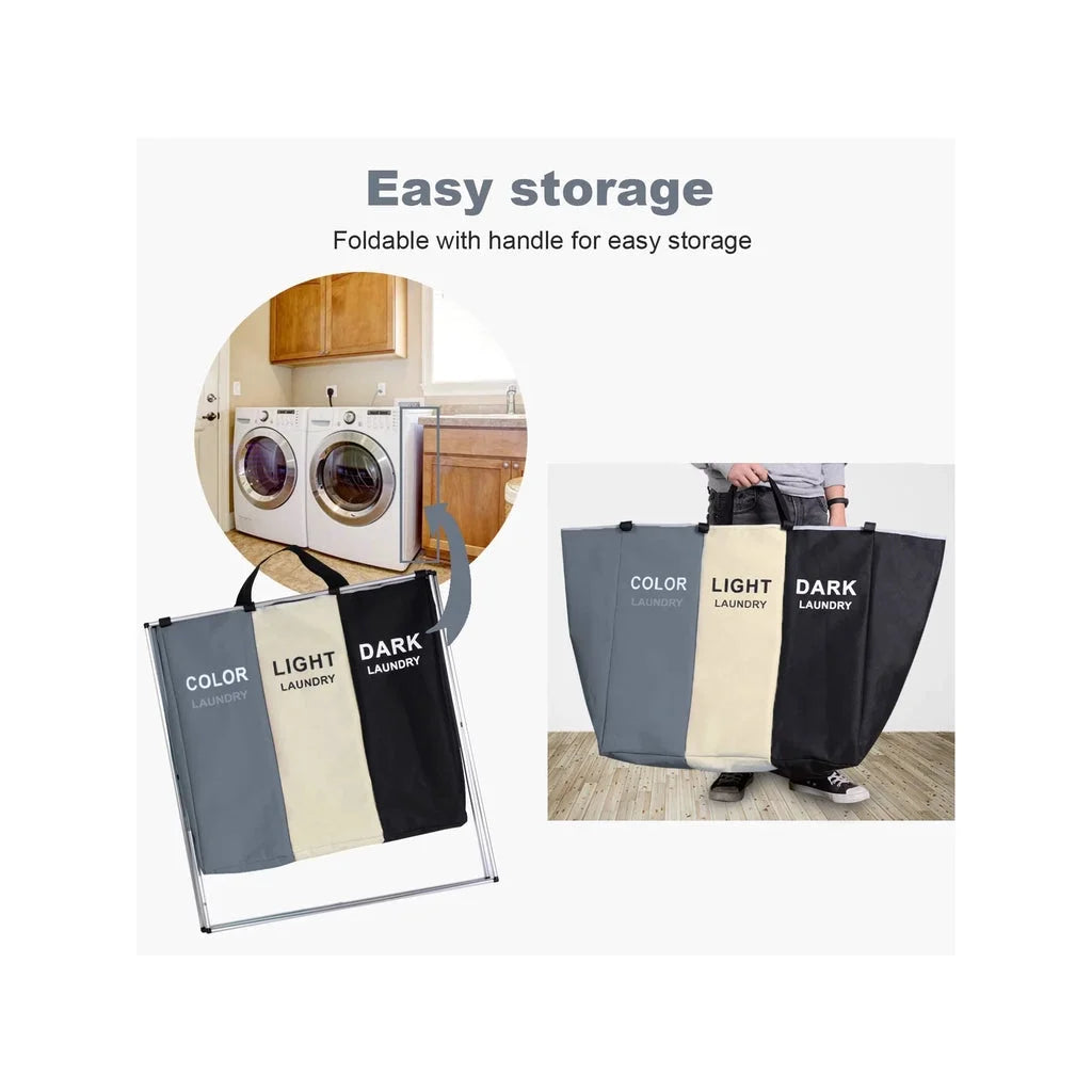 135L Large Clothes Laundry Hamper Sorter Waterproof Laundry Storage Bag Basket Sorter for Laundry Room Organization