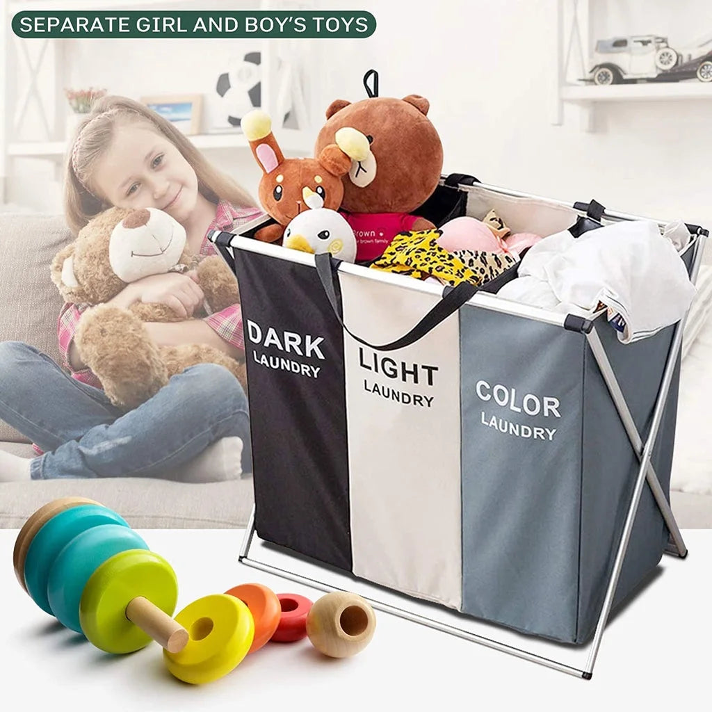 135L Large Clothes Laundry Hamper Sorter Waterproof Laundry Storage Bag Basket Sorter for Laundry Room Organization