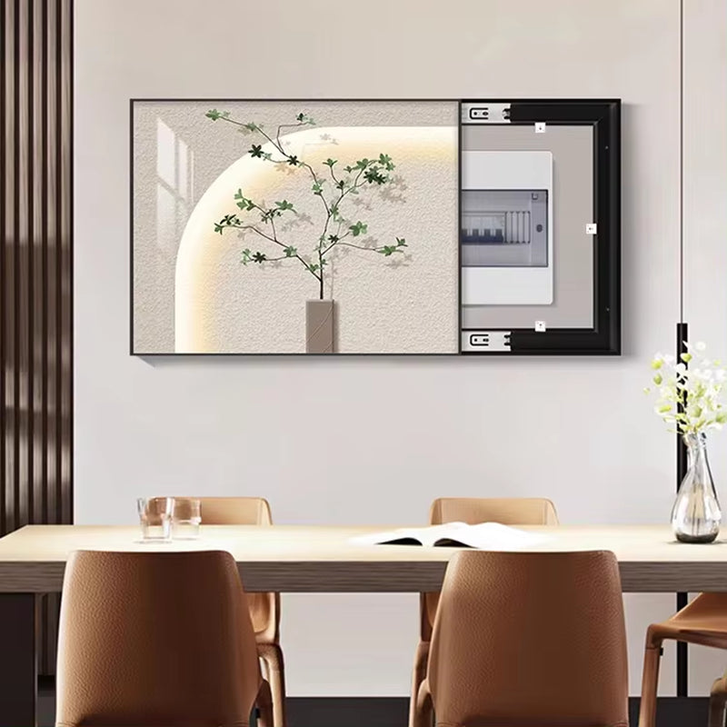 Nordic Green Plant Electricity Meter Box Decorative Painting Simple Modern Dining Room Distribution Box Hanging Painting