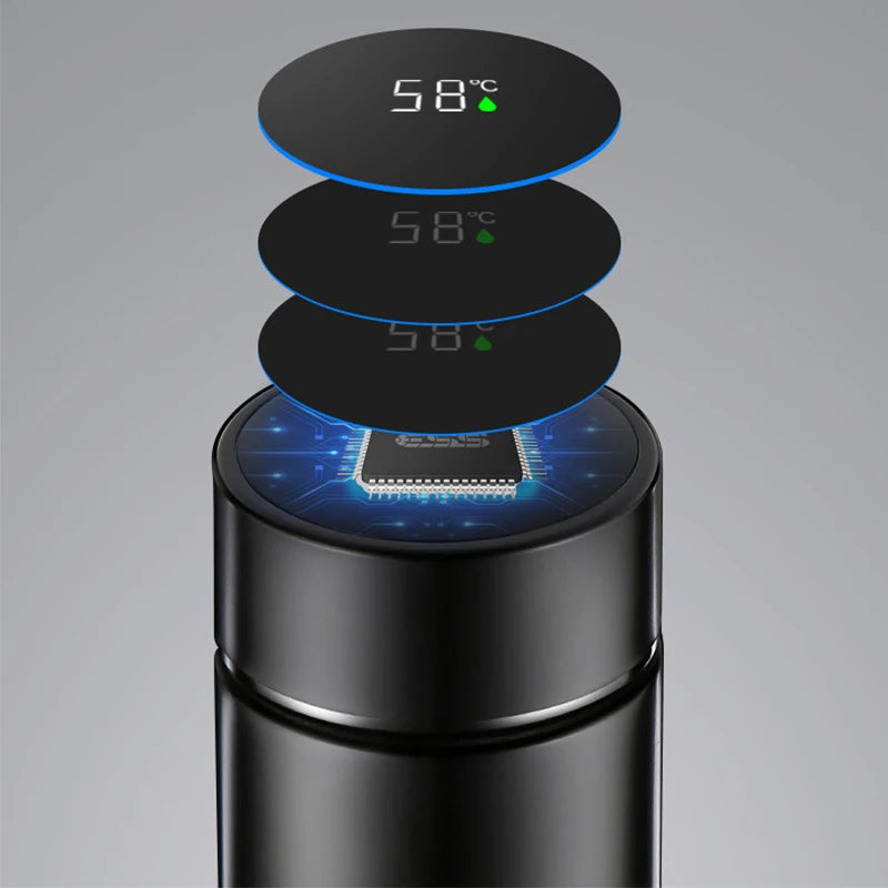 500Ml Thermos Stainless Steel Water Bottle Temperature Display Vacuum Flasks Portable Thermal Tumbler Smart Insulated Coffee Cup