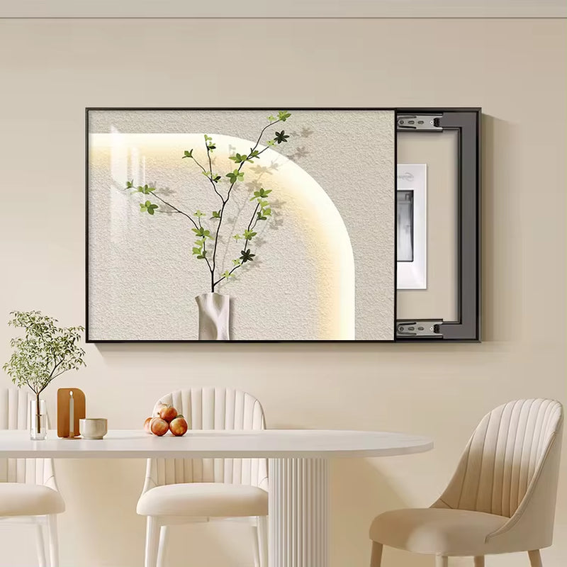 Nordic Green Plant Electricity Meter Box Decorative Painting Simple Modern Dining Room Distribution Box Hanging Painting