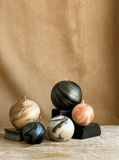 Metallic Marble Sphere Candle