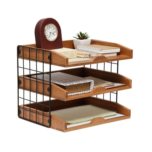 Derin Manufactured Wood Paper Organizer