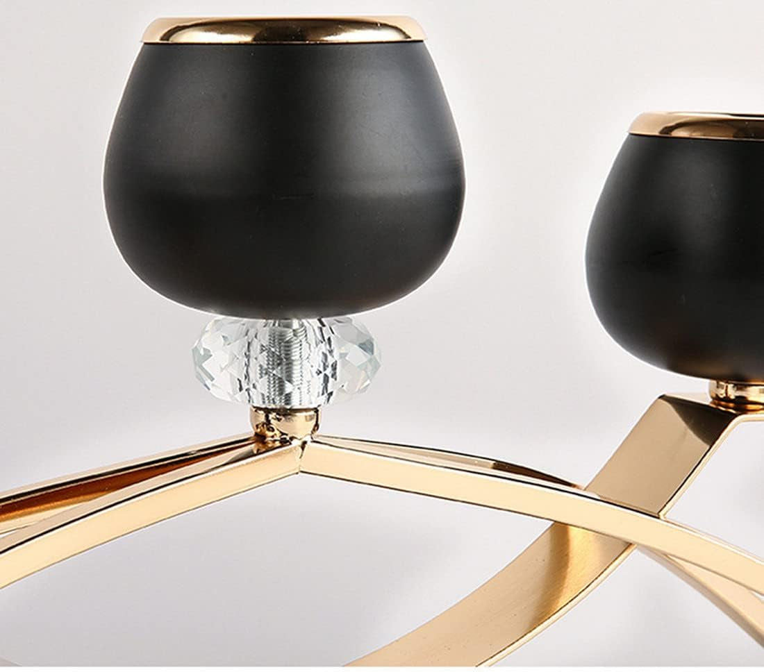 Candle Sticks Holder Black Candle Holder Candelabras with 3 Arm Beautiful Unique Fireplace Decorations Dining Table Decorations for Living Room Fireplace Centerpiece Table Decorations (A Gold & Black)