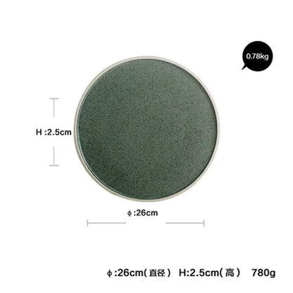 Exclusive  Mint Color Ceramic Dinner Plate Creative Western Big Steak Plate Salad Bowl
