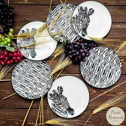Piatti Naturali Ceramic Plates Set of 6, 8.3", Microwave and Dishwasher Safe, Scratch Resistant.