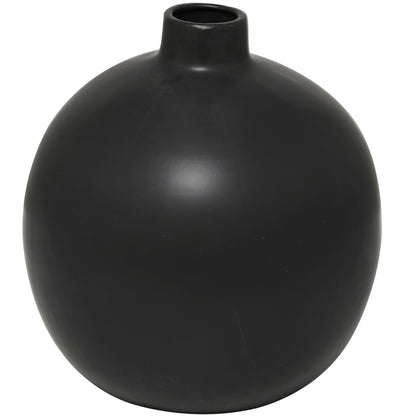 Black Ceramic Matte Vase - 16"W, 17"H