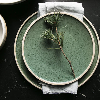 Exclusive  Mint Color Ceramic Dinner Plate Creative Western Big Steak Plate Salad Bowl