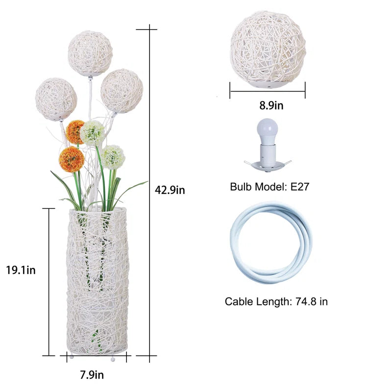 Coto 42.9'' White Novelty Floor Lamp Set