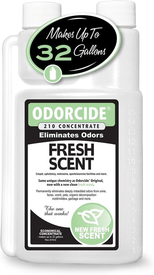 Odor Eliminator Concentrate: Odor Eliminator for Strong Odor on Carpets, Hardwood & More - Smoke, Sweat & Pet Odor Eliminator for Home W/Non-Enzymatic Formula - Fresh Scent - 16 Oz