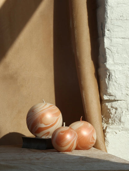 Metallic Marble Sphere Candle