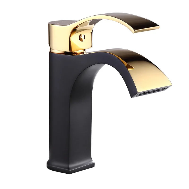 Hot and Cold Wash Basin Faucet Bathroom above Counter Basin Wash Basin Household Waterfall Square Bathroom Faucet
