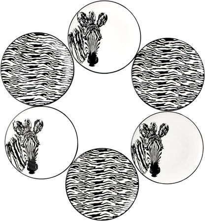 Piatti Naturali Ceramic Plates Set of 6, 8.3", Microwave and Dishwasher Safe, Scratch Resistant.