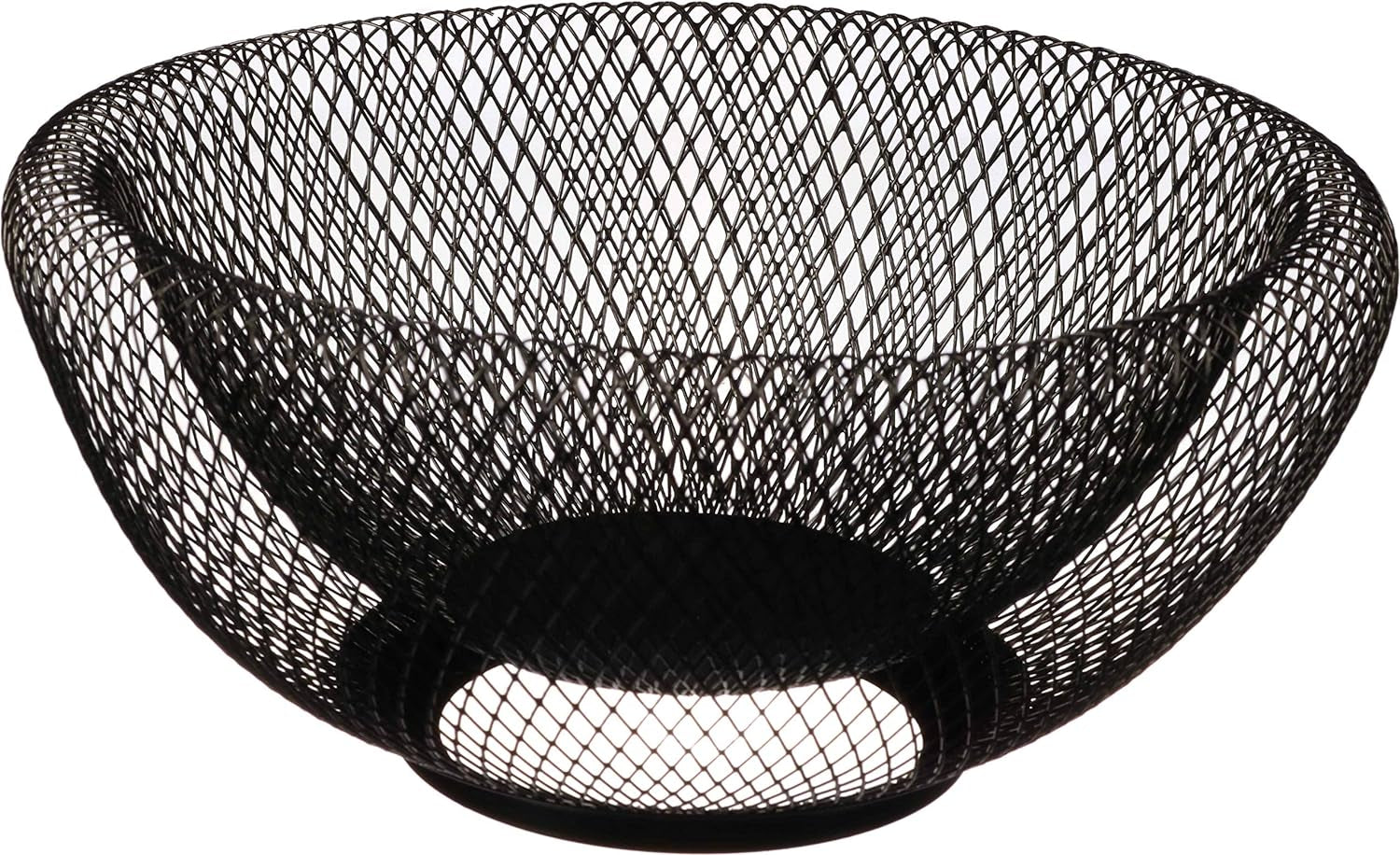 Metal Wire Fruit Basket,Large round Storage Baskets for Bread,Metal Wire Bread Fruit Bowl Vegetable Stand Holder for Snacks,Modern Fruit Bowl Decorate Kitchen Counter,Black