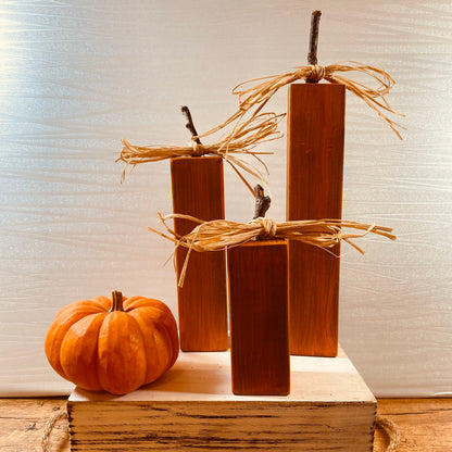 Hand Painted Pumpkins, Set of 3, Rustic Farmhouse Pumpkins, Fall Decor