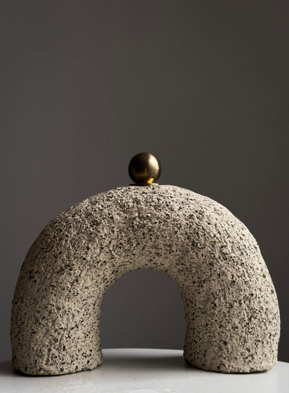 CHIKUBI | Handmade Ceramic Candle Holder with a Snuffer | Ceramic Candle Holder | Brass Snuffer | Candle Holder with a Brass Snuffer